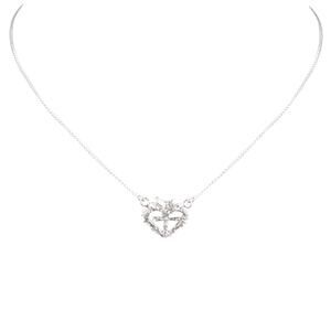VIRGINS SAINTS & ANGELS VSA Queen of Hearts Petite Crystal Logo Necklace Silver